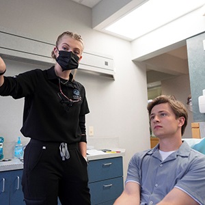 Dentist discussing treatment plan with patient